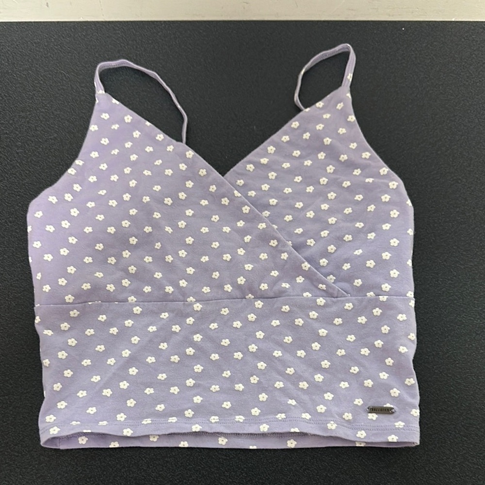 Hollister Purple Floral Wrap Crop Top